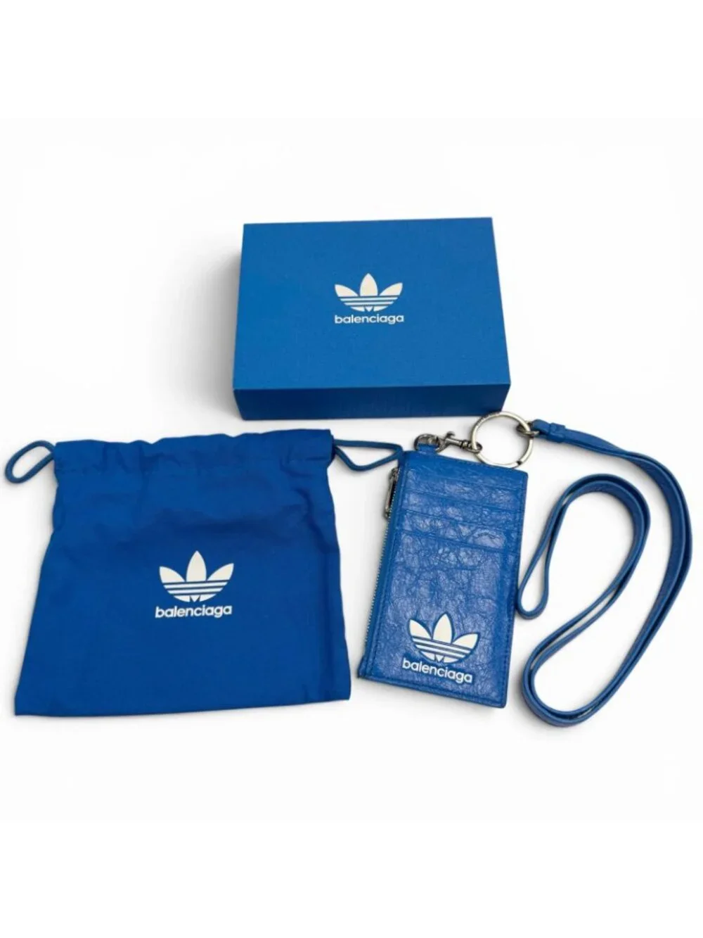 Balenciaga Adidas Leather Trefoil Strap Fragment Case Coin